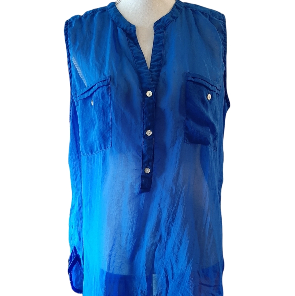 Blue APT 9 Sheer Blouse